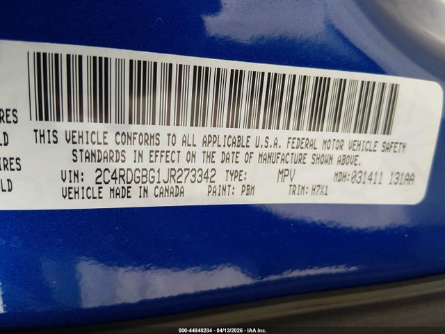 2018 DODGE GRAND CARAVAN 2C4RDGBG1JR273342 Photo 8