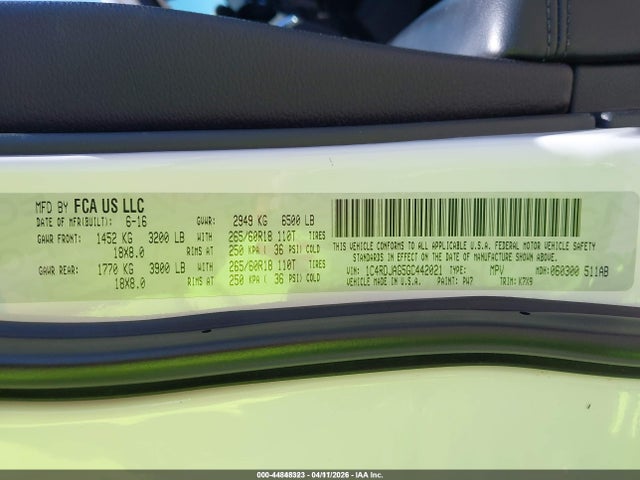 1C4RDJAG5GC442021 Dodge Durango Sxt