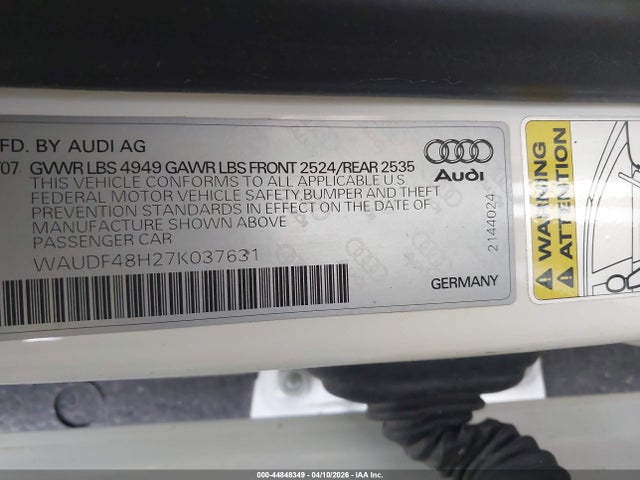 2007 AUDI A4 WAUDF48H27K037631 Photo 8