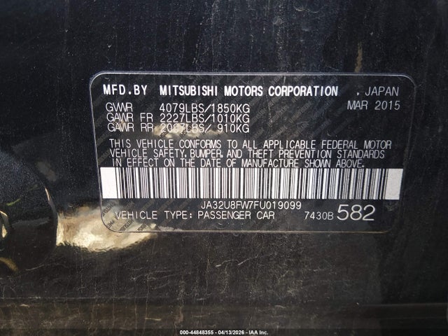2015 MITSUBISHI LANCER JA32U8FW7FU019099 Photo 8