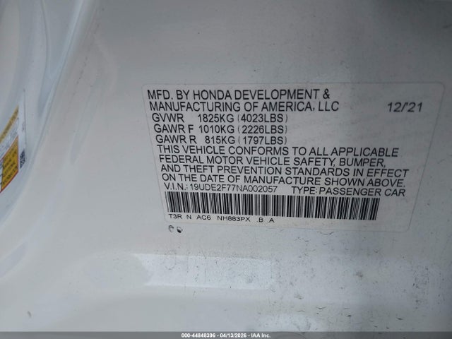 Продаж на аукціоні авто 2022 Acura Ilx Premium Package, vin: 19UDE2F77NA002057, номер лоту: 44848396