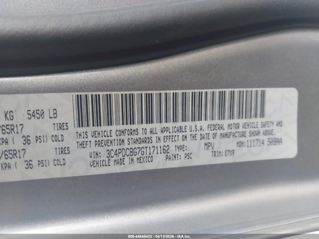 Продаж на аукціоні авто 2016 Dodge Journey Sxt, vin: 3C4PDCBG7GT171162, номер лоту: 44848422