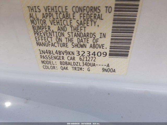 Nissan Altima 2.5 S 2019 1N4BL4BV9KN323409 Image 9
