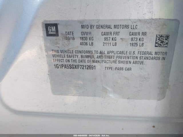 1G1PA5SGXF7212691 Chevrolet Cruze Ls Auto
