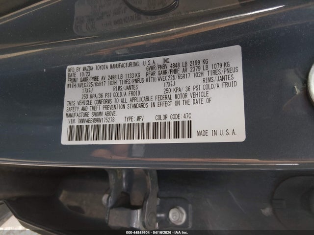 Aukcja sprzedaży 2024 Mazda Cx-50 2.5 S Preferred, vin: 7MMVABBM9RN175278, numer aukcji: 44848604
