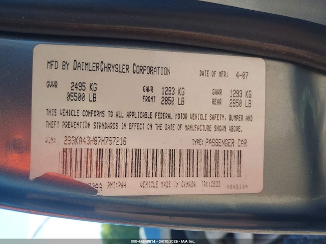 Продаж на аукціоні авто 2007 Dodge Charger, vin: 2B3KA43H87H797216, номер лоту: 44848614