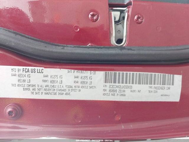 Продаж на аукціоні авто 2018 Chrysler 300 Touring, vin: 2C3CCAAG9JH332039, номер лоту: 44848627