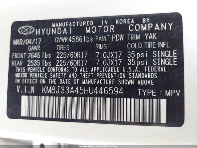 2017 HYUNDAI TUCSON KM8J33A45HU446594 Photo 8
