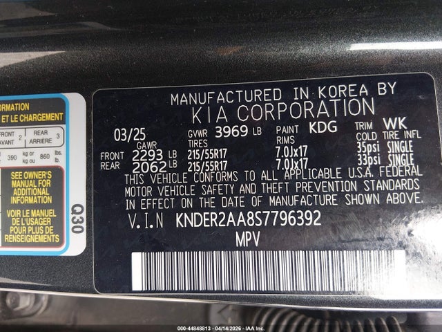 Продаж на аукціоні авто 2025 Kia Seltos Ex, vin: KNDER2AA8S7796392, номер лоту: 44848813