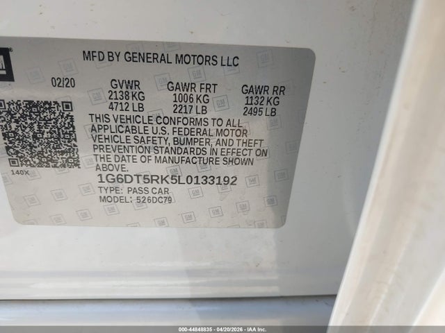 Aukcja sprzedaży 2020 Cadillac Ct5 Premium Luxury, vin: 1G6DT5RK5L0133192, numer aukcji: 44848835