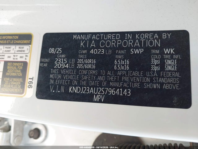 Продаж на аукціоні авто 2025 Kia Soul Lx/s, vin: KNDJ23AU2S7964143, номер лоту: 44848859