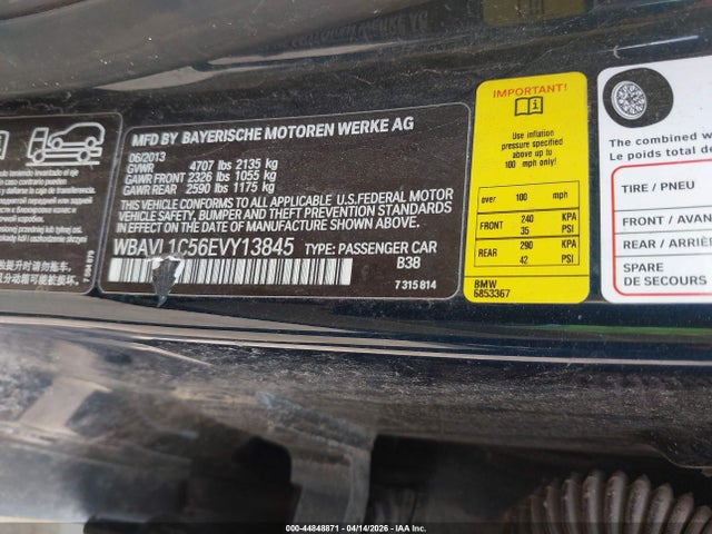 2014 Bmw X1 Xdrive28i მანქანა იყიდება აუქციონზე, vin: WBAVL1C56EVY13845, აუქციონის ნომერი: 44848871
