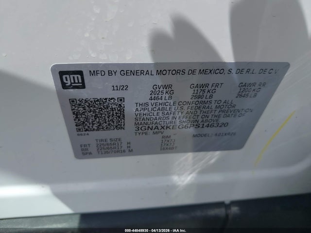 Продажа на аукционе авто 2023 Chevrolet Equinox Fwd Lt, vin: 3GNAXKEG6PS146320, номер лота: 44848930