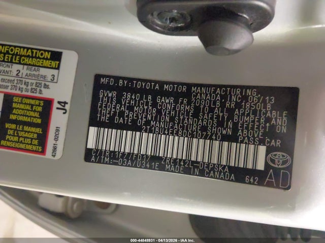 Продажа на аукционе авто 2013 Toyota Corolla S, vin: 2T1BU4EE8DC107740, номер лота: 44848931