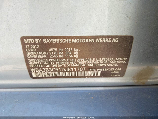 2013 BMW 328I WBA3B3C51DJ811707 Photo 8