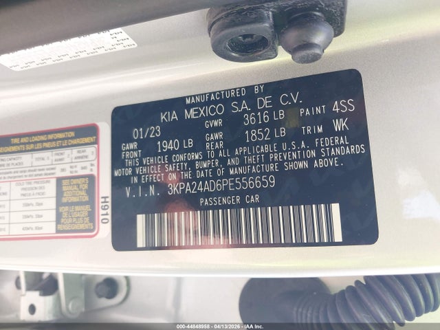 Продаж на аукціоні авто 2023 Kia Rio S, vin: 3KPA24AD6PE556659, номер лоту: 44848958