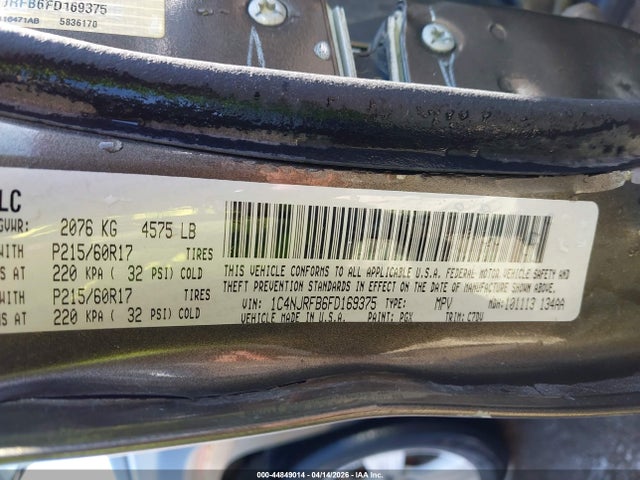 Aukcja sprzedaży 2015 Jeep Patriot Latitude, vin: 1C4NJRFB6FD169375, numer aukcji: 44849014