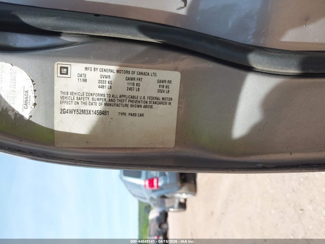 Продаж на аукціоні авто 1999 Buick Century Limited, vin: 2G4WY52M3X1458481, номер лоту: 44849141