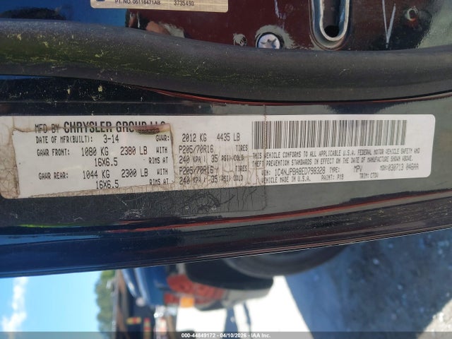 2014 Jeep Patriot Sport მანქანა იყიდება აუქციონზე, vin: 1C4NJPBA8ED798328, აუქციონის ნომერი: 44849172