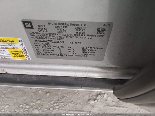 Aukcja sprzedaży 2013 Buick Enclave Convenience, vin: 5GAKRBKDXDJ234769, numer aukcji: 44849182