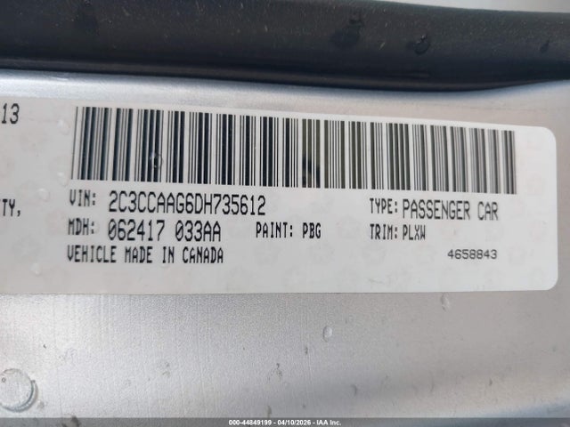 44849199 :رقم المزاد ، 2C3CCAAG6DH735612 vin ، 2013 Chrysler 300 Motown مزاد بيع