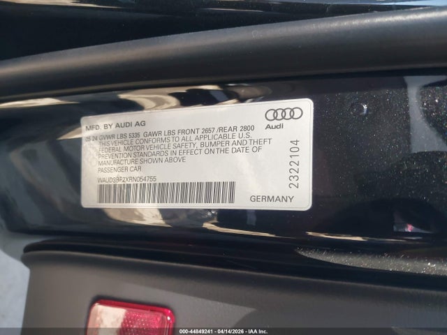 WAUD3BF2XRN054755 Audi A6 Premium 45 Tfsi Quattro S Tronic