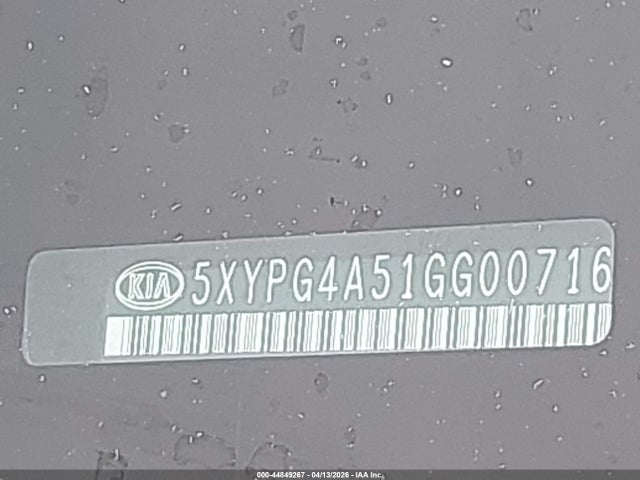 Aukcja sprzedaży 2016 Kia Sorento 3.3l Lx, vin: 5XYPG4A51GG007166, numer aukcji: 44849267