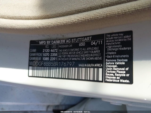 Продаж на аукціоні авто 2011 Mercedes-benz C 300 Luxury 4matic/sport 4matic, vin: WDDGF8BB5BR176797, номер лоту: 44849319
