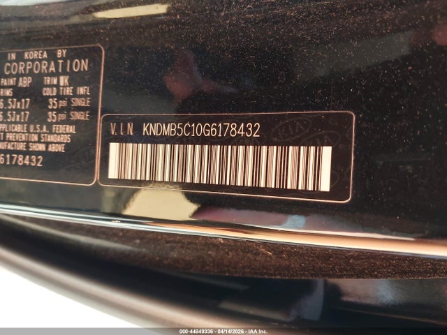 Продаж на аукціоні авто 2016 Kia Sedona Lx, vin: KNDMB5C10G6178432, номер лоту: 44849336