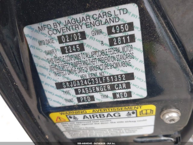 2003 JAGUAR XJ SAJDA24C33LF51352 Photo 8
