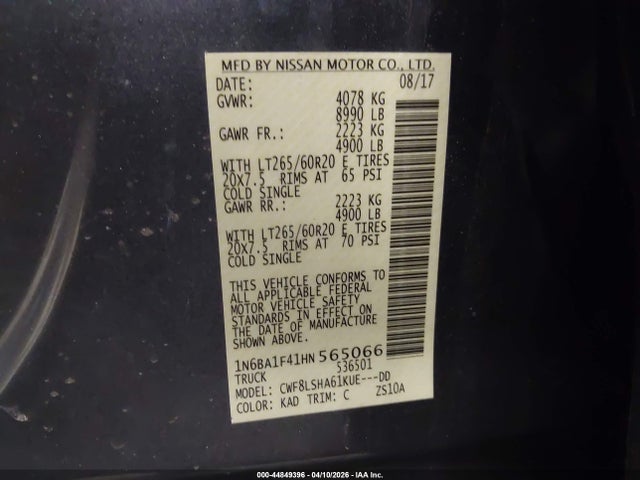 2017 NISSAN TITAN XD 1N6BA1F41HN565066 Photo 8