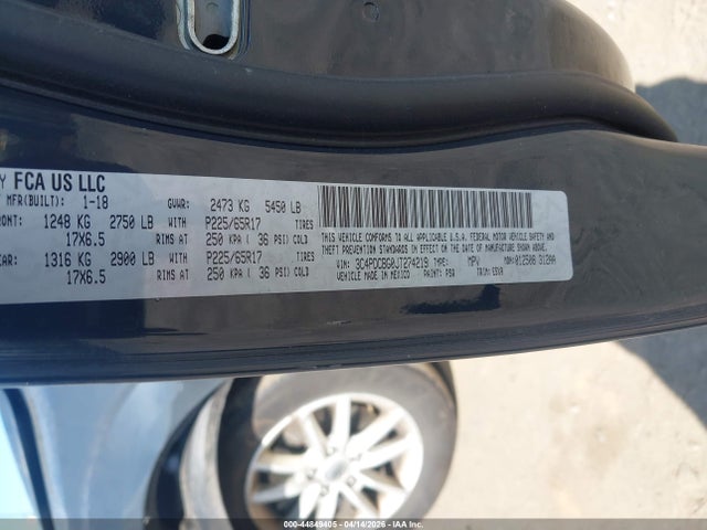 44849405 :رقم المزاد ، 3C4PDCBG0JT274219 vin ، 2018 Dodge Journey Sxt مزاد بيع