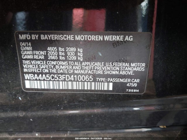 WBA4A5C53FD410065 BMW 428 Gran Coupe