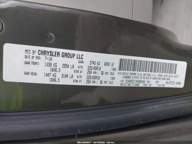 Продажа на аукционе авто 2010 Dodge Grand Caravan Sxt, vin: 2D4RN5D17AR389206, номер лота: 44849477