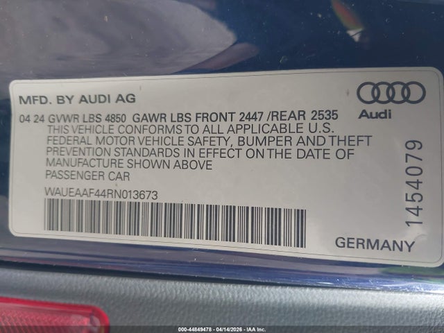 2024 AUDI A4 WAUEAAF44RN013673 Photo 8