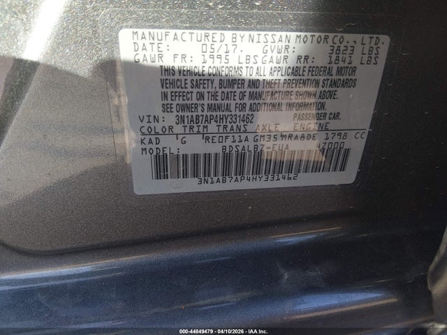 2017 NISSAN SENTRA 3N1AB7AP4HY331462 Photo 8