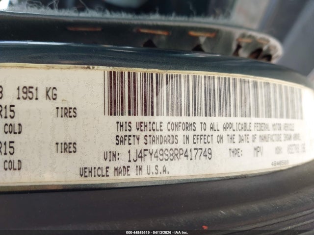 Aukcja sprzedaży 1994 Jeep Wrangler / Yj Sahara, vin: 1J4FY49S8RP417749, numer aukcji: 44849519