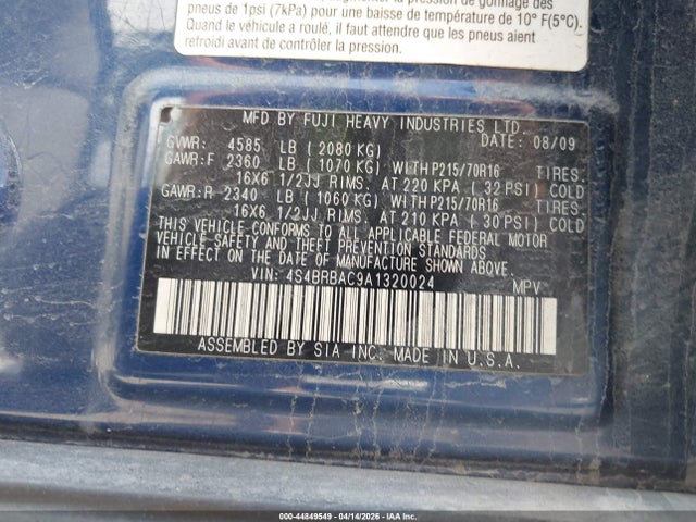 2010 SUBARU OUTBACK 4S4BRBAC9A1320024 Photo 8