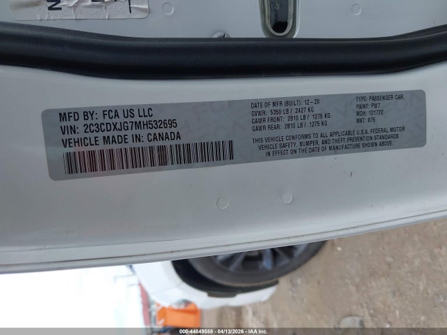 Продажа на аукционе авто 2021 Dodge Charger Sxt Awd, vin: 2C3CDXJG7MH532695, номер лота: 44849558