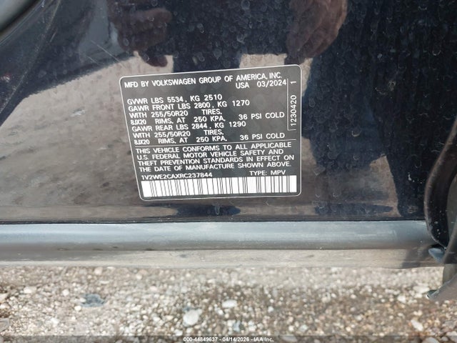1V2WE2CAXRC237844 Volkswagen Atlas Cross Sport 2.0t Se W/technology