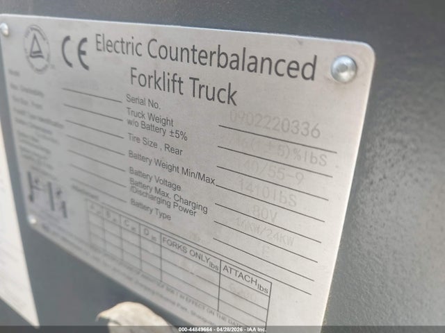 Продаж на аукціоні авто 2023 Byd Electric Forklift, vin: 902220336, номер лоту: 44849664