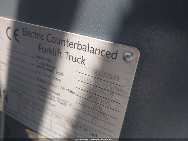 Продаж на аукціоні авто 2023 Byd Electric Forklift, vin: 902220341, номер лоту: 44849693