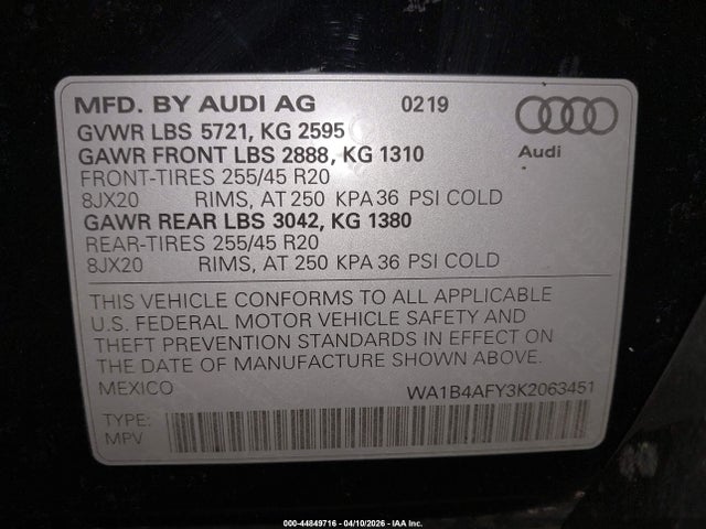 2019 AUDI SQ5 WA1B4AFY3K2063451 Photo 8