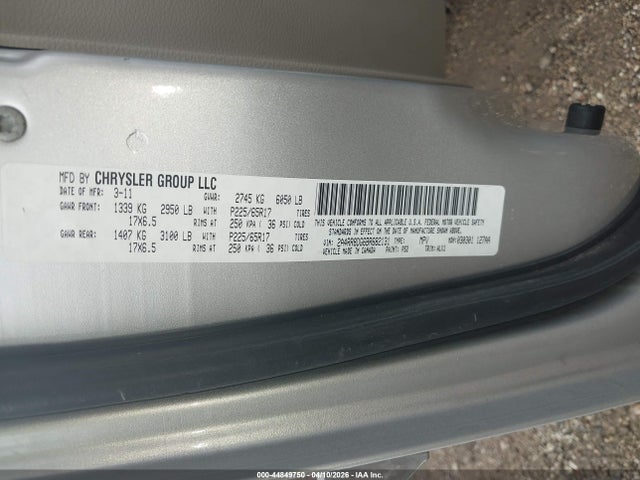2011 CHRYSLER TOWN & COUNTRY 2A4RR8DG6BR682131 Photo 8