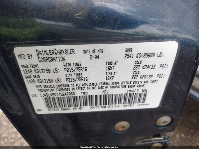 Продаж на аукціоні авто 2004 Jeep Liberty Sport, vin: 1J4GL48K14W247060, номер лоту: 44849771