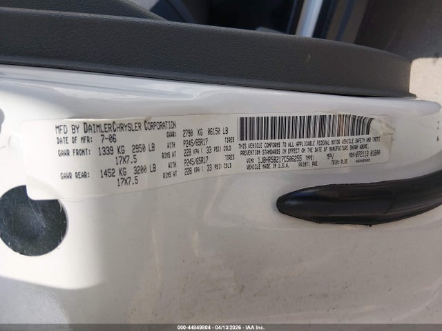44849804 :رقم المزاد ، 1J8HR58217C506255 vin ، 2007 Jeep Grand Cherokee Limited مزاد بيع