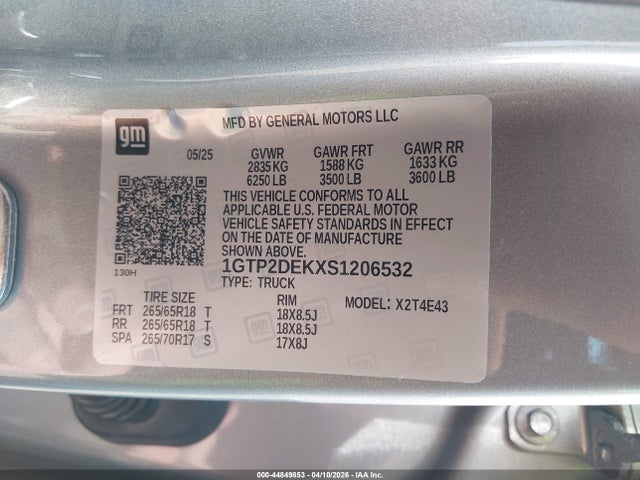 Продаж на аукціоні авто 2025 Gmc Canyon 4wd At4, vin: 1GTP2DEKXS1206532, номер лоту: 44849853