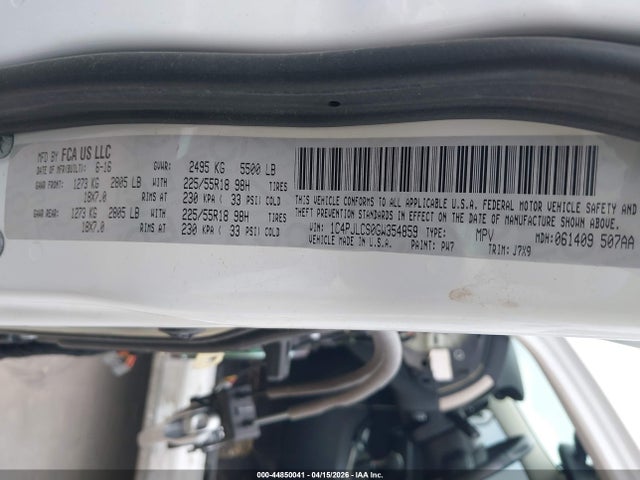 Продажа на аукционе авто 2016 Jeep Cherokee 75th Anniversary, vin: 1C4PJLCS0GW354859, номер лота: 44850041