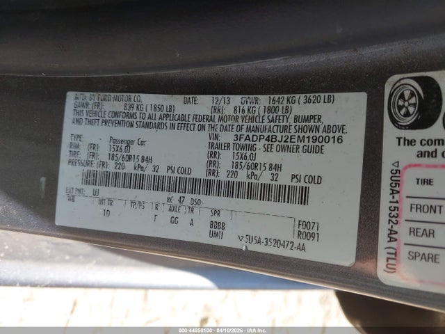 2014 FORD FIESTA 3FADP4BJ2EM190016 Photo 8