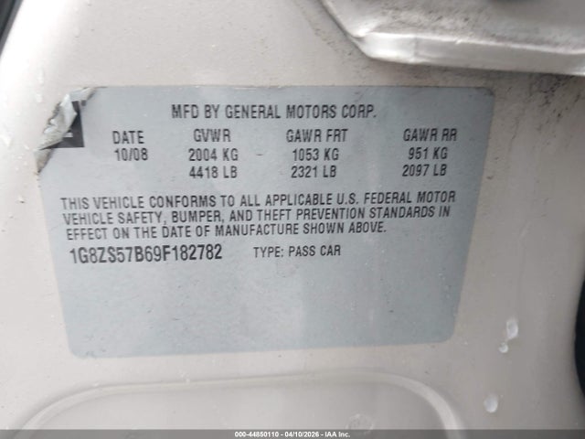 2009 SATURN AURA 1G8ZS57B69F182782 Photo 8